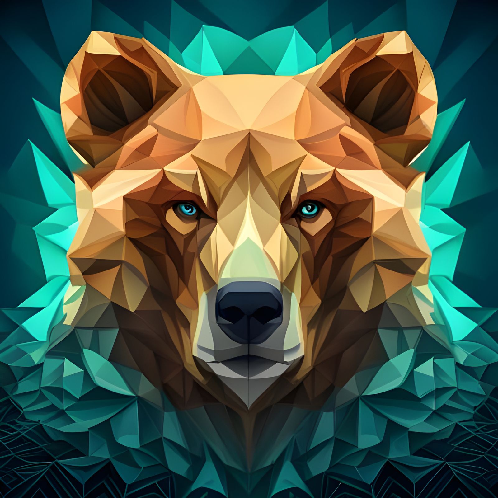 Geometric Grizzly Bear V1  by @AV77