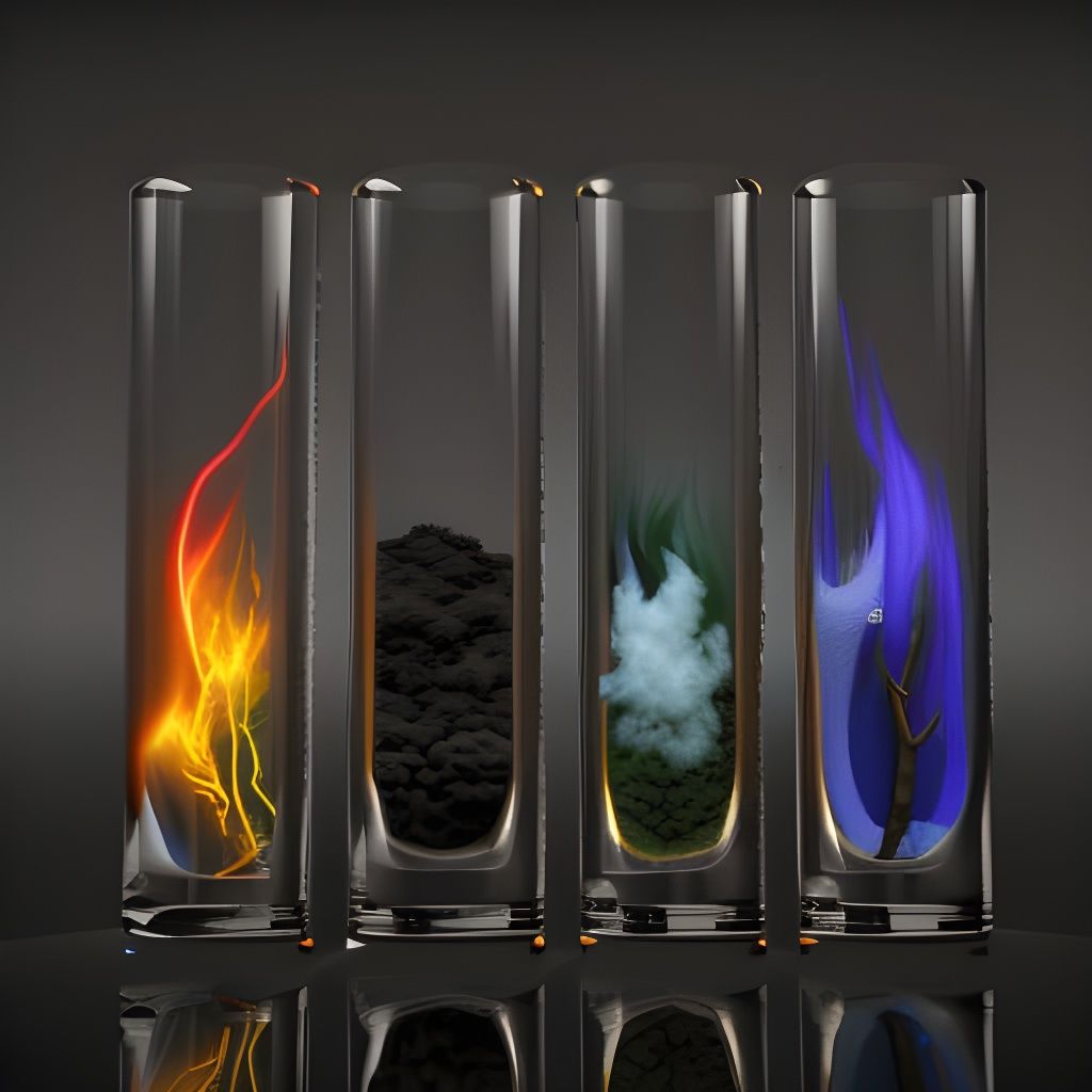 Four elements: fire, earth, air and water.