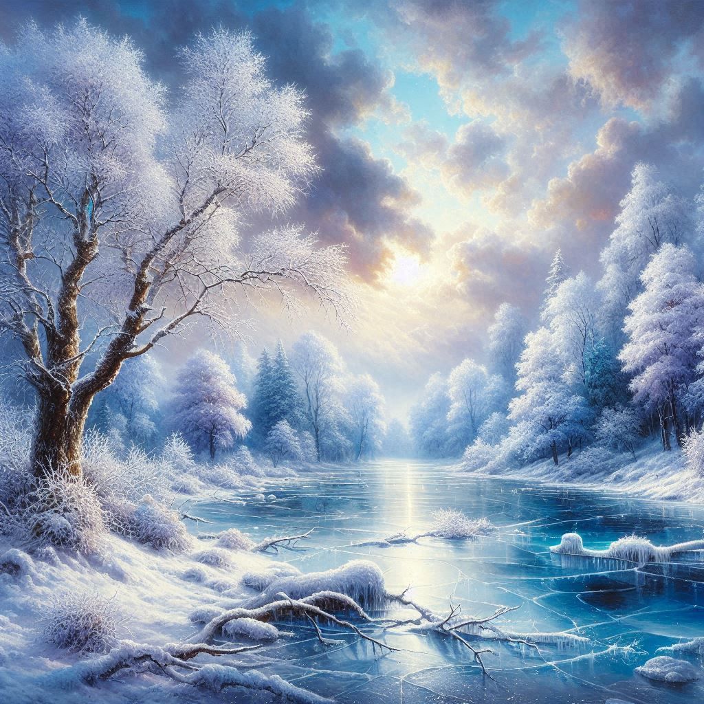 Nature's Canvas Painted with Ice