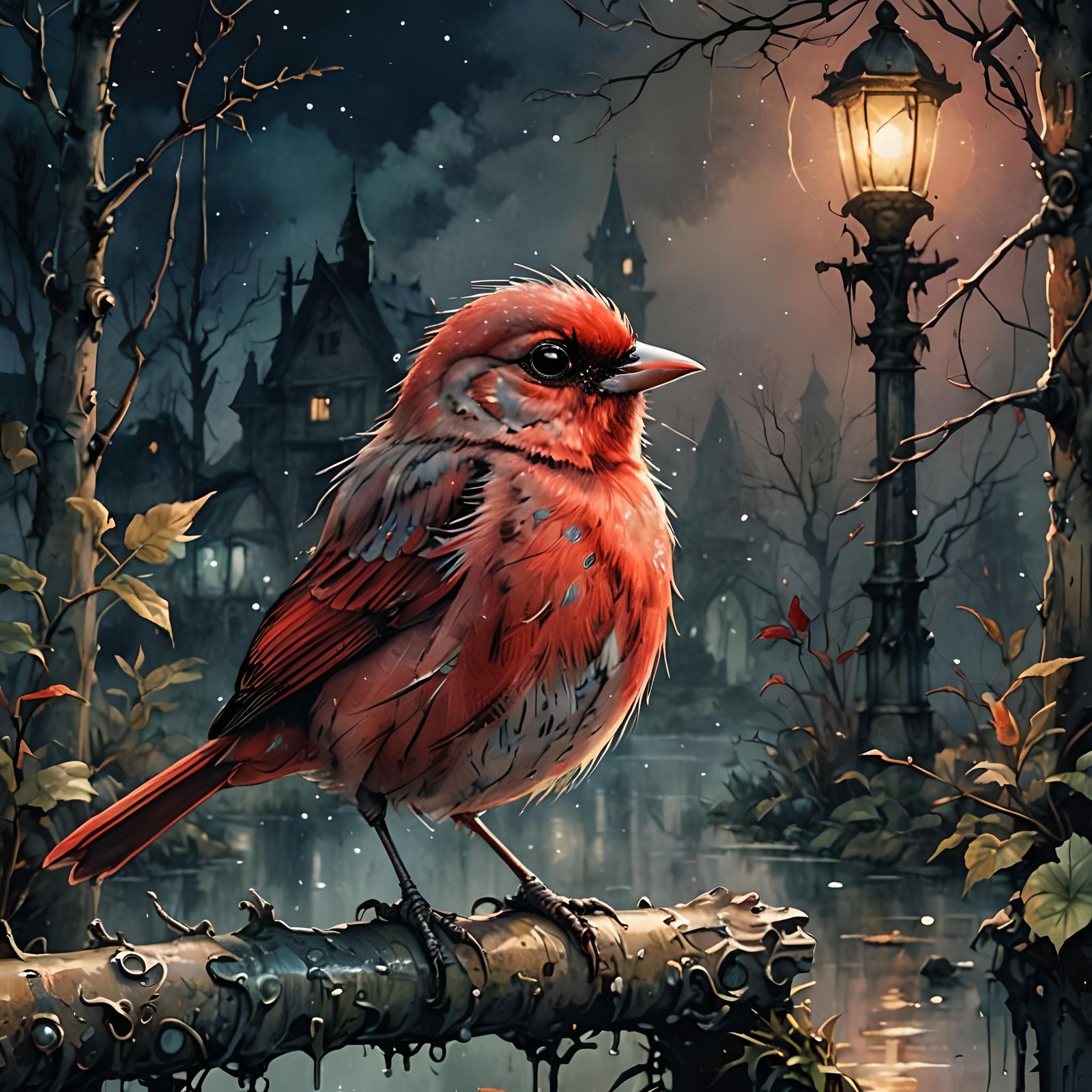 Little red bird  by @Ekim Nedwod