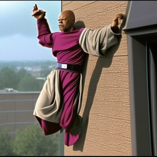 Mace Windu falling out the Window AI Generated Artwork NightCafe