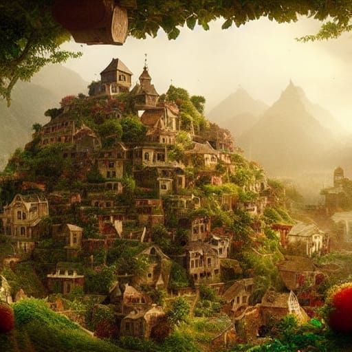 Village made of fruit