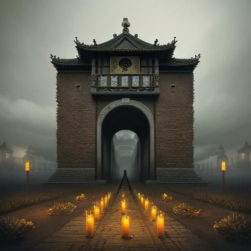 Surreal Red Dragon Sacrifice Ceremony in Matte Style