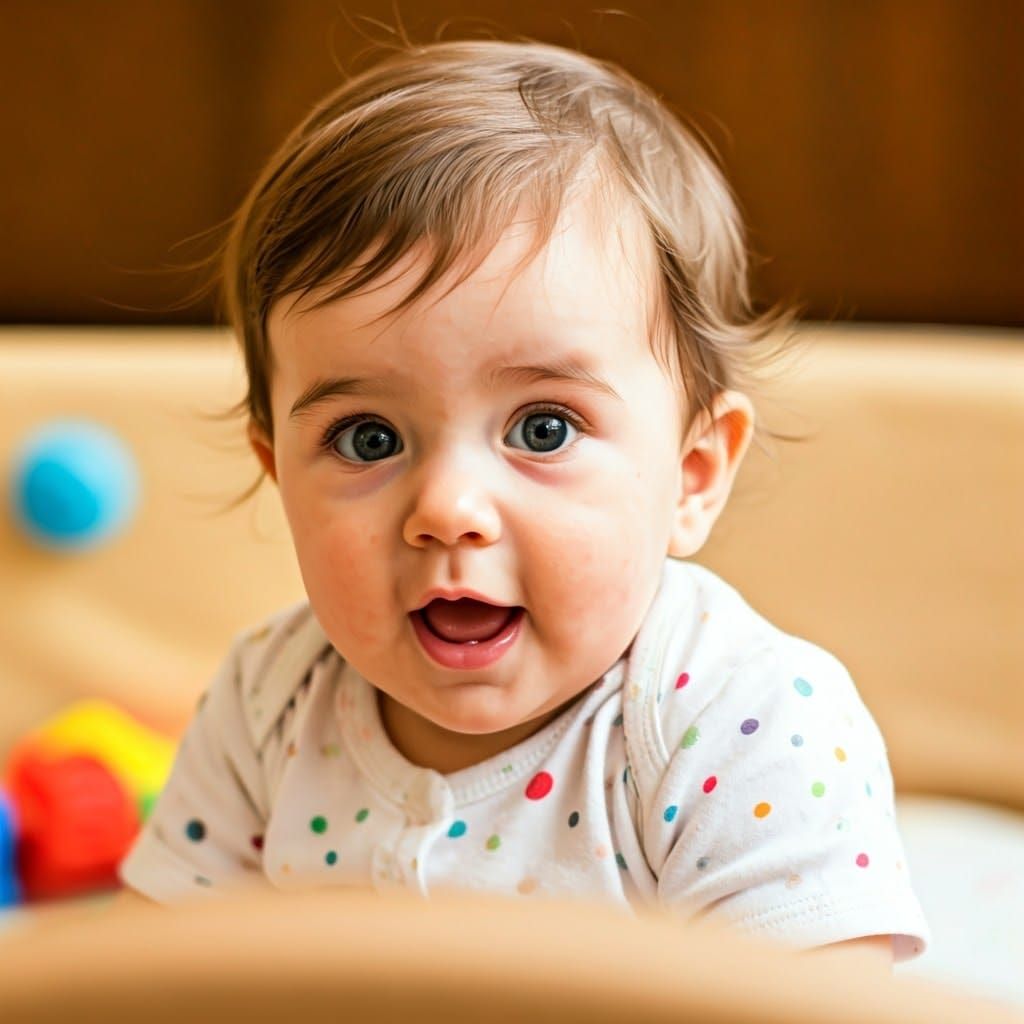 Whimsical Infant in Playful Surroundings