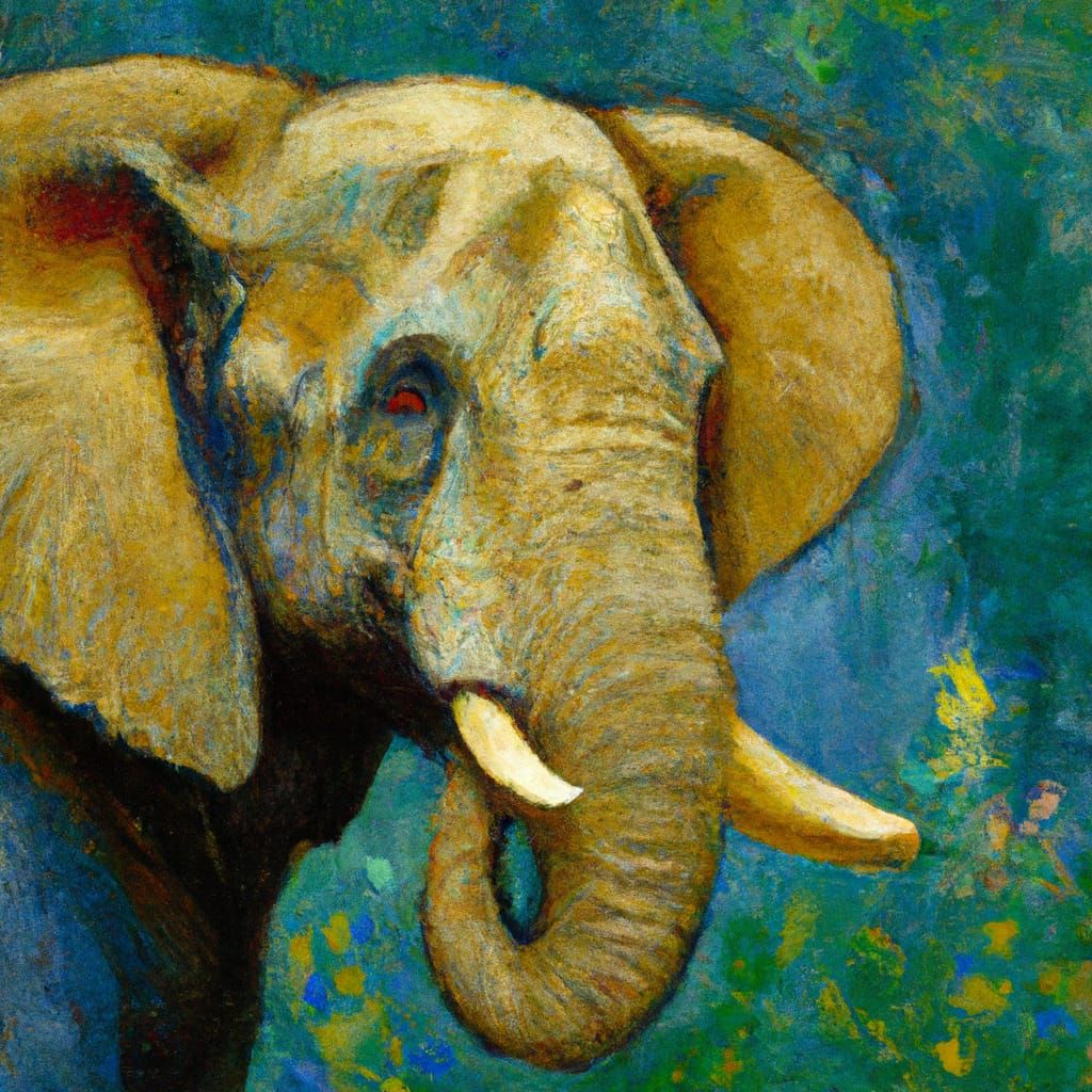 Elephant portrait painting AI Generated Artwork NightCafe Creator