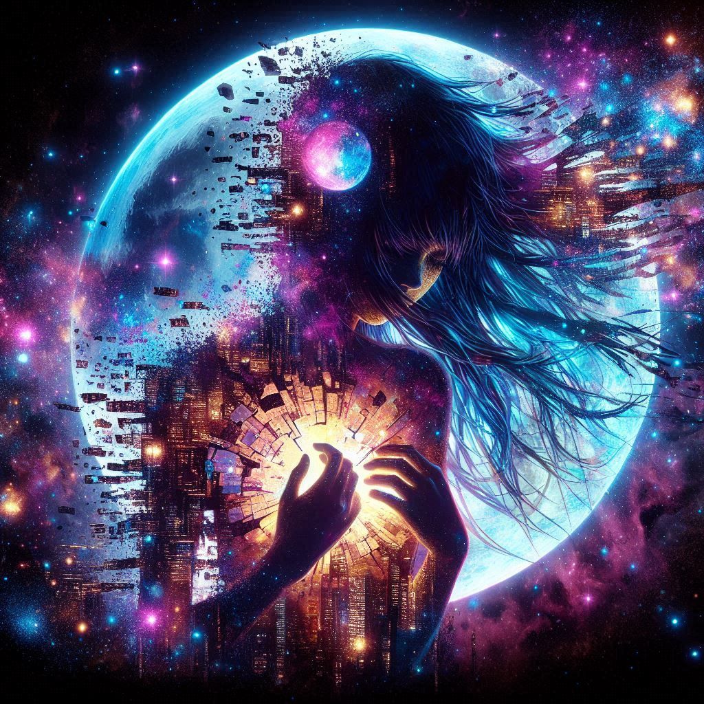 Double exposure portrait