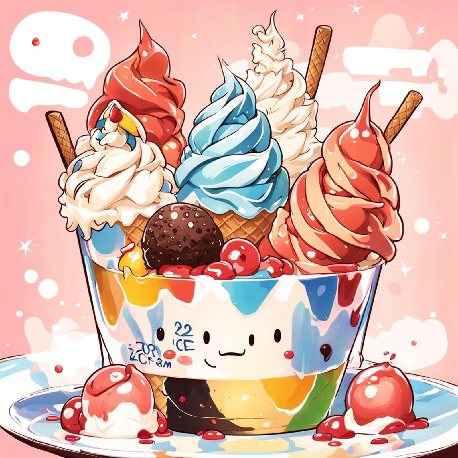 20 scoop ice cream AI Generated Artwork NightCafe Creator