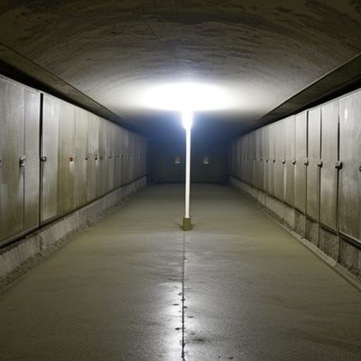 An underground nuclear bunker with people