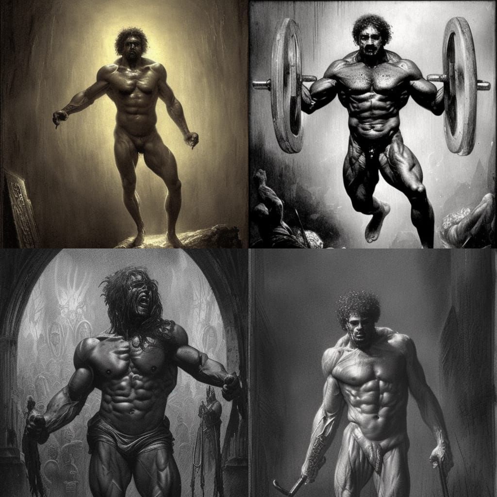 Zombie Bodybuilders. AI Generated Artwork NightCafe Creator