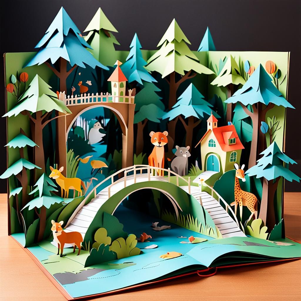 Pop-up zoo animal storybook Interactive three-dimensional sc...