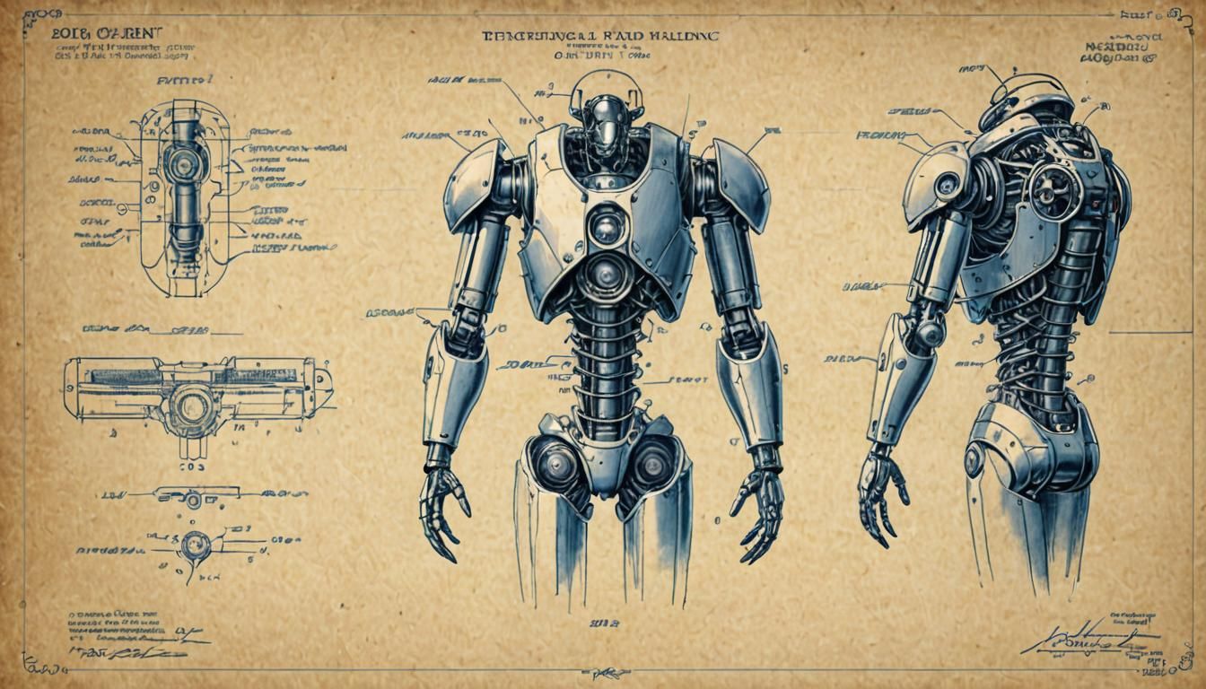 Drawing, Blueprint, Technical, bionic, Patent  by @Mantooth Gage
