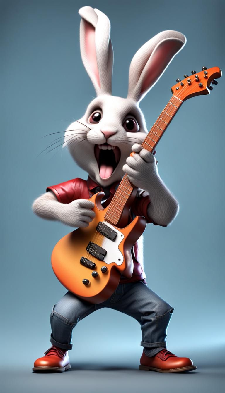 rock n roll rabbit - AI Generated Artwork - NightCafe Creator