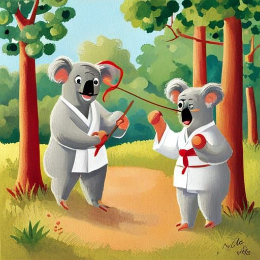 kicking koalas knitting a karate kit