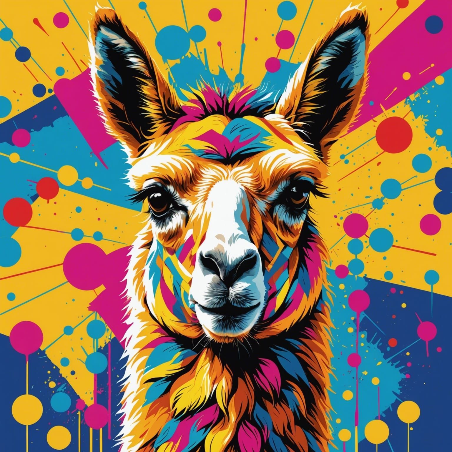 A Pop Art Happy Llama  by @Becks