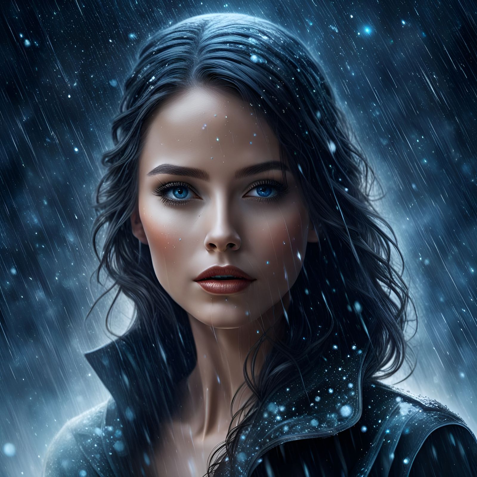 Woman in the Rain - AI Generated Artwork - NightCafe Creator