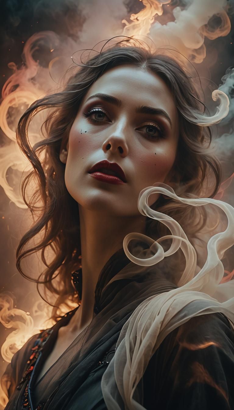 Mysterious Figure in Dark, Surreal Macabre Scene