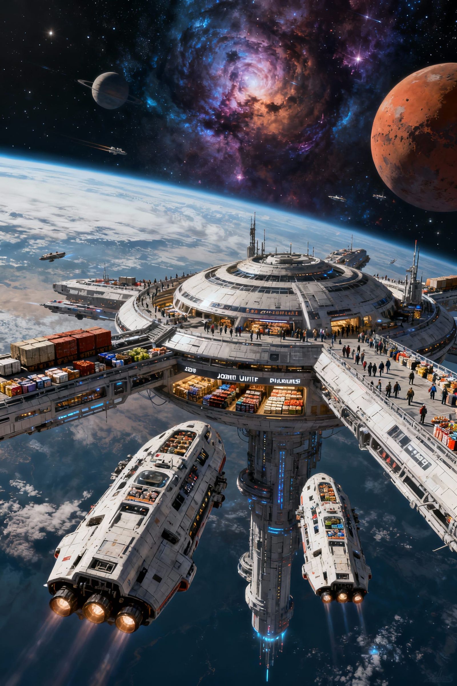 Space 2239. Halfway between  Earth and Mars, the  Earthcentral Space Station was the hub for not only ...  by @Jerri