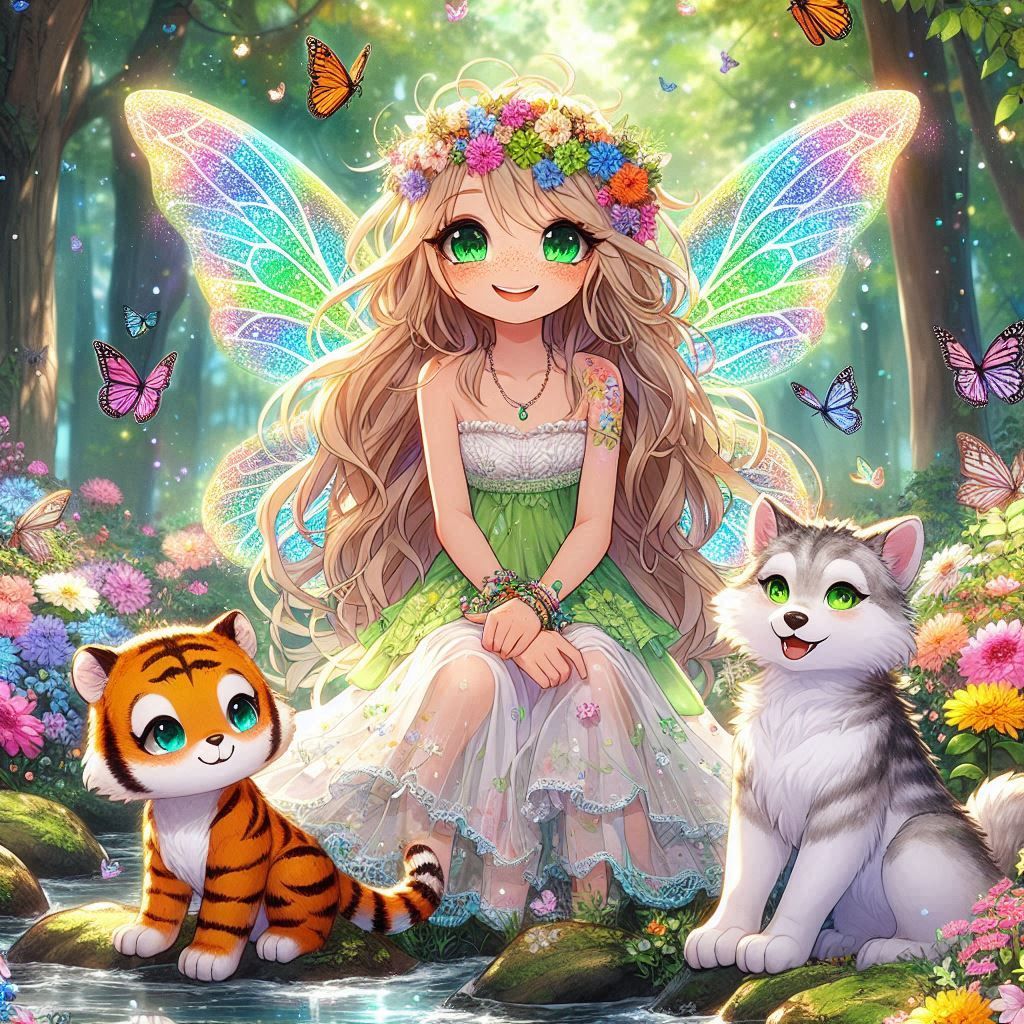 Wolfie, Aurora and Wilson in an Enchanted Forest