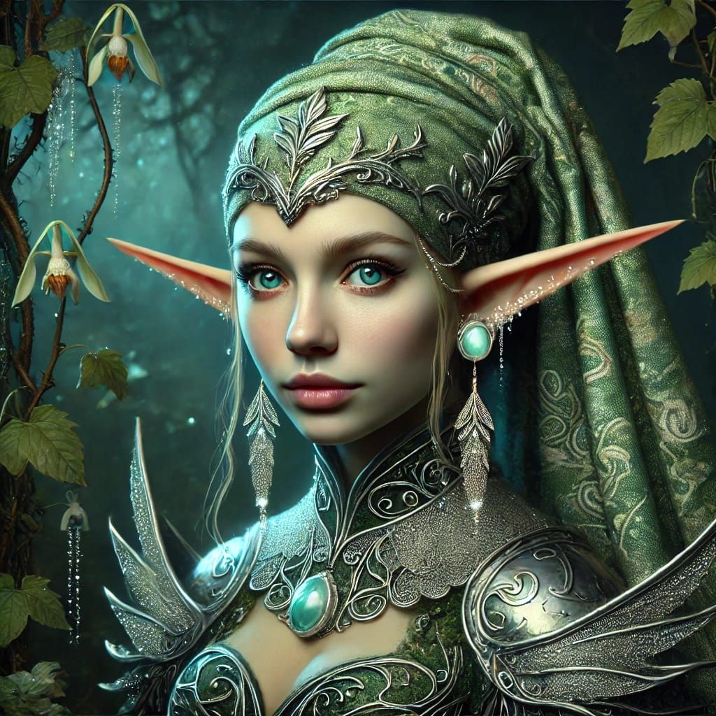 Elven Girl with a Pearl Earring (Front View)