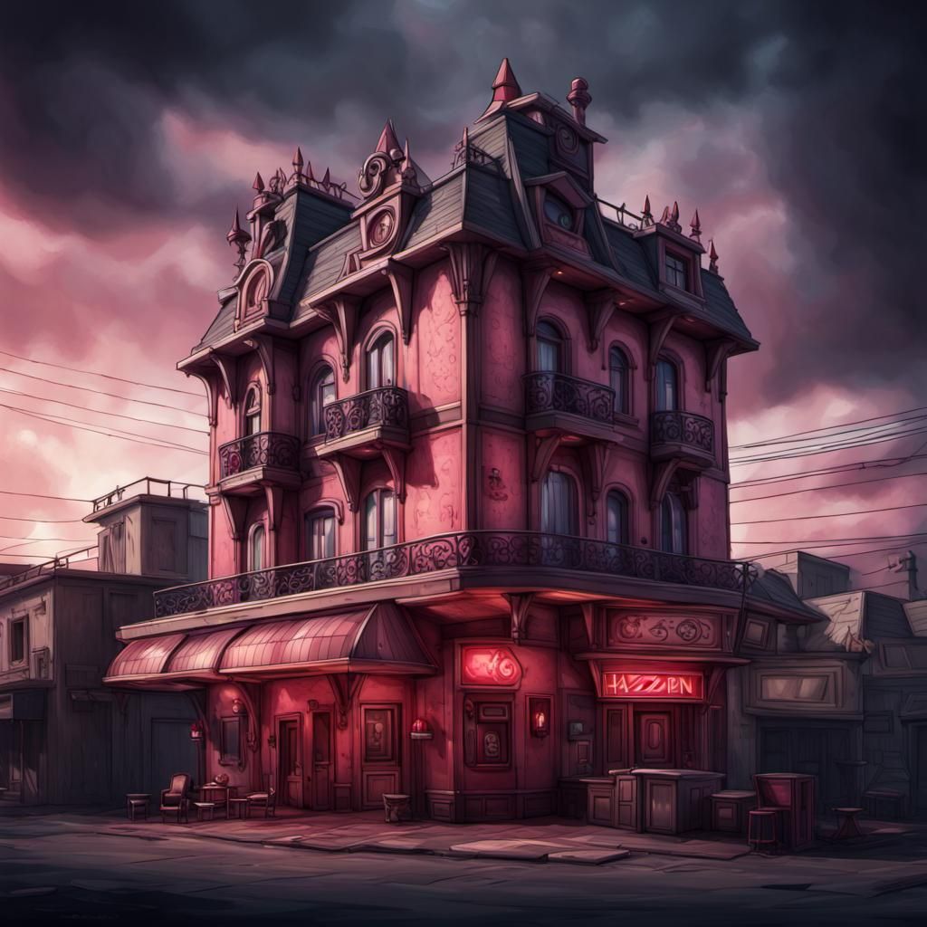 Photorealistic Hazbin Hotel Scene in High Detail
