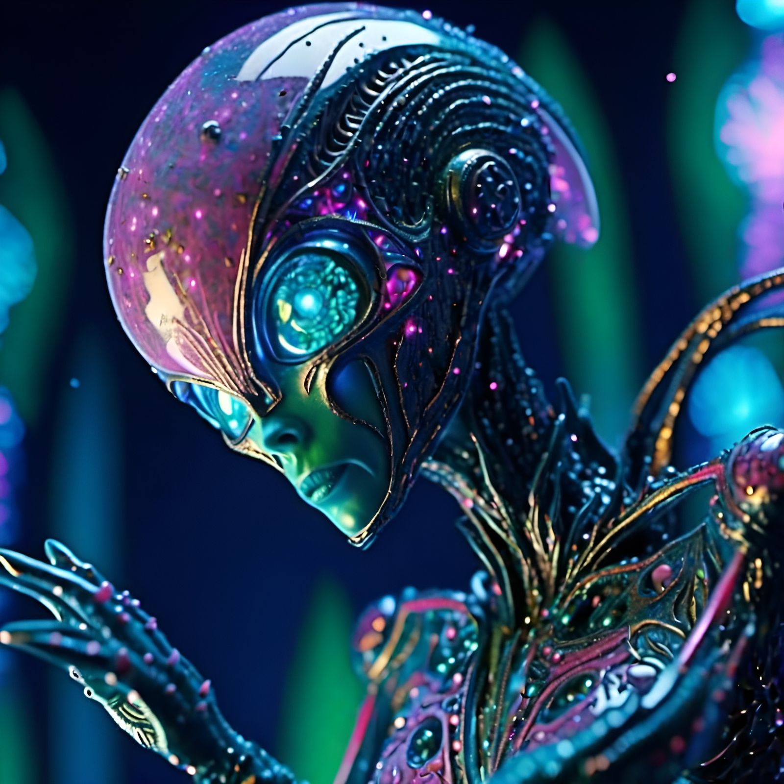 Bioluminescence Alien - AI Generated Artwork - NightCafe Creator