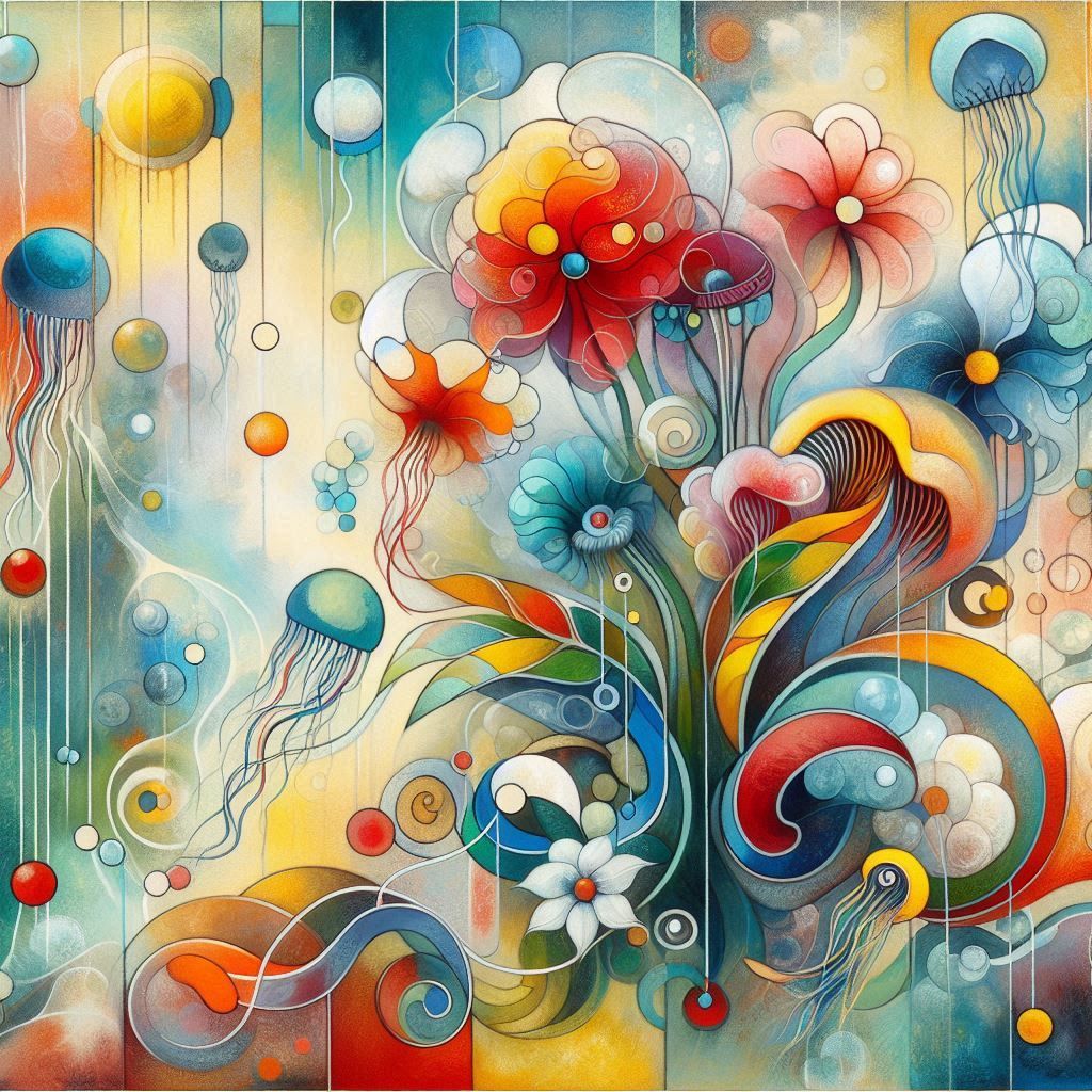 Flowers and jellyfish