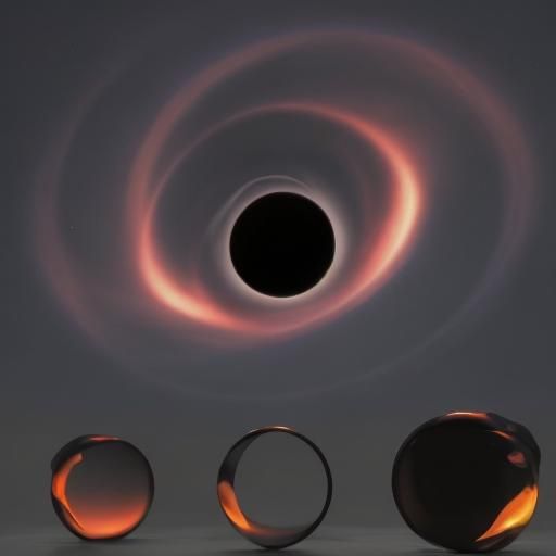 Use quantum physics to create a realistic image of a black h...