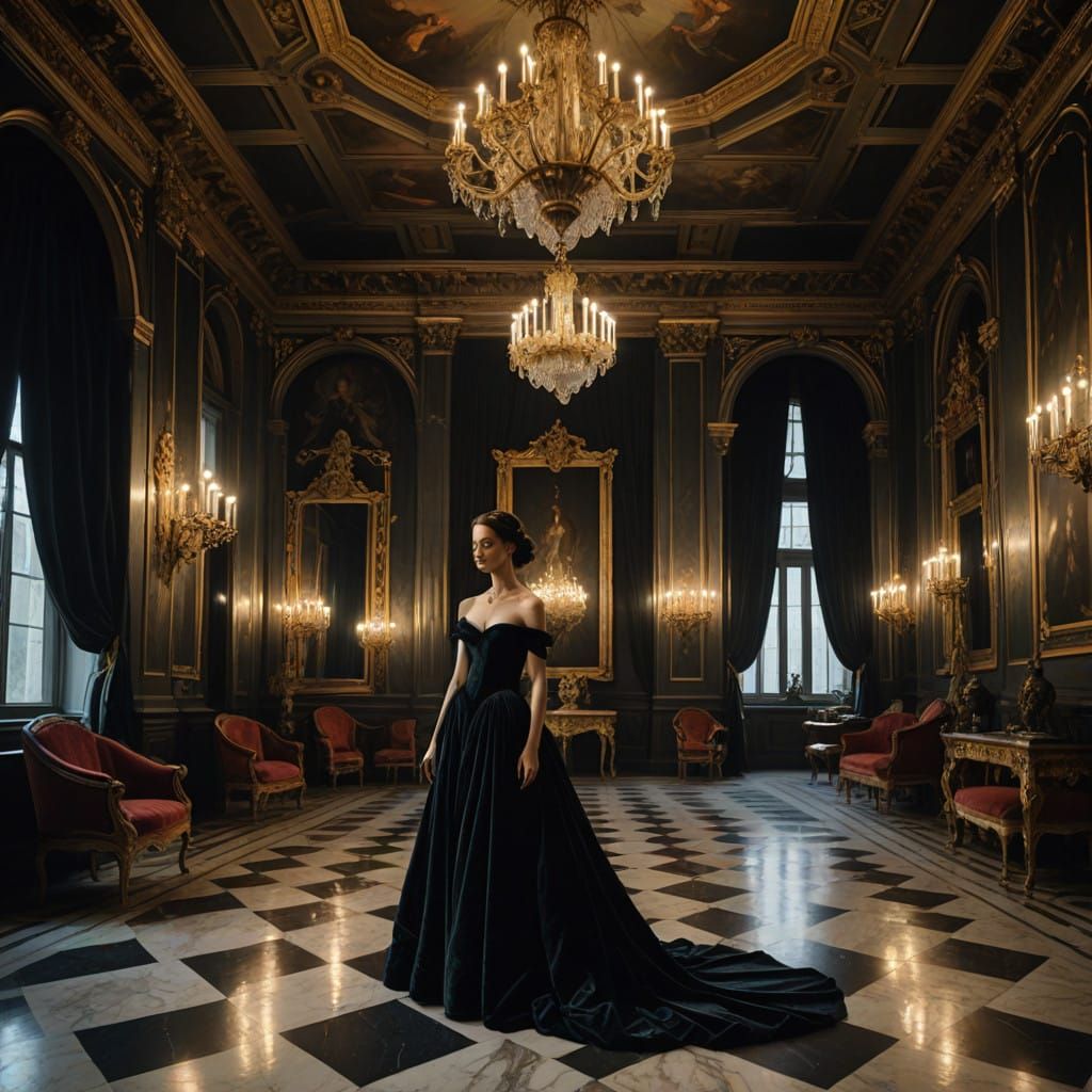 Elegant Woman in Opulent Setting