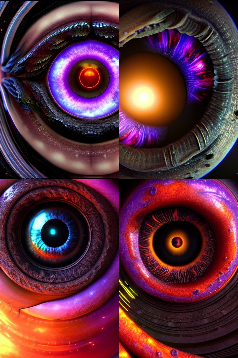 Black Hole Irises: 8K 3D Aetherpunk Dreamscape