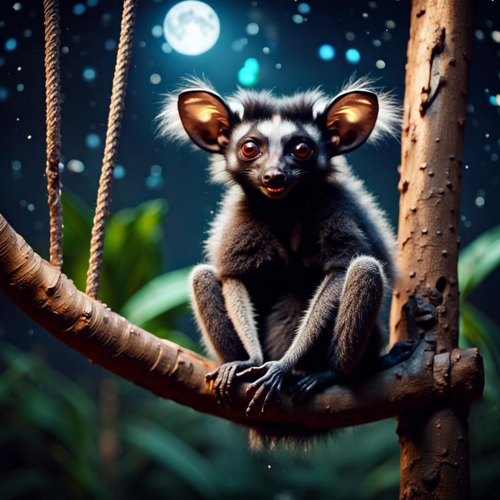 Adorable aye-aye lemur - AI Generated Artwork - NightCafe Creator