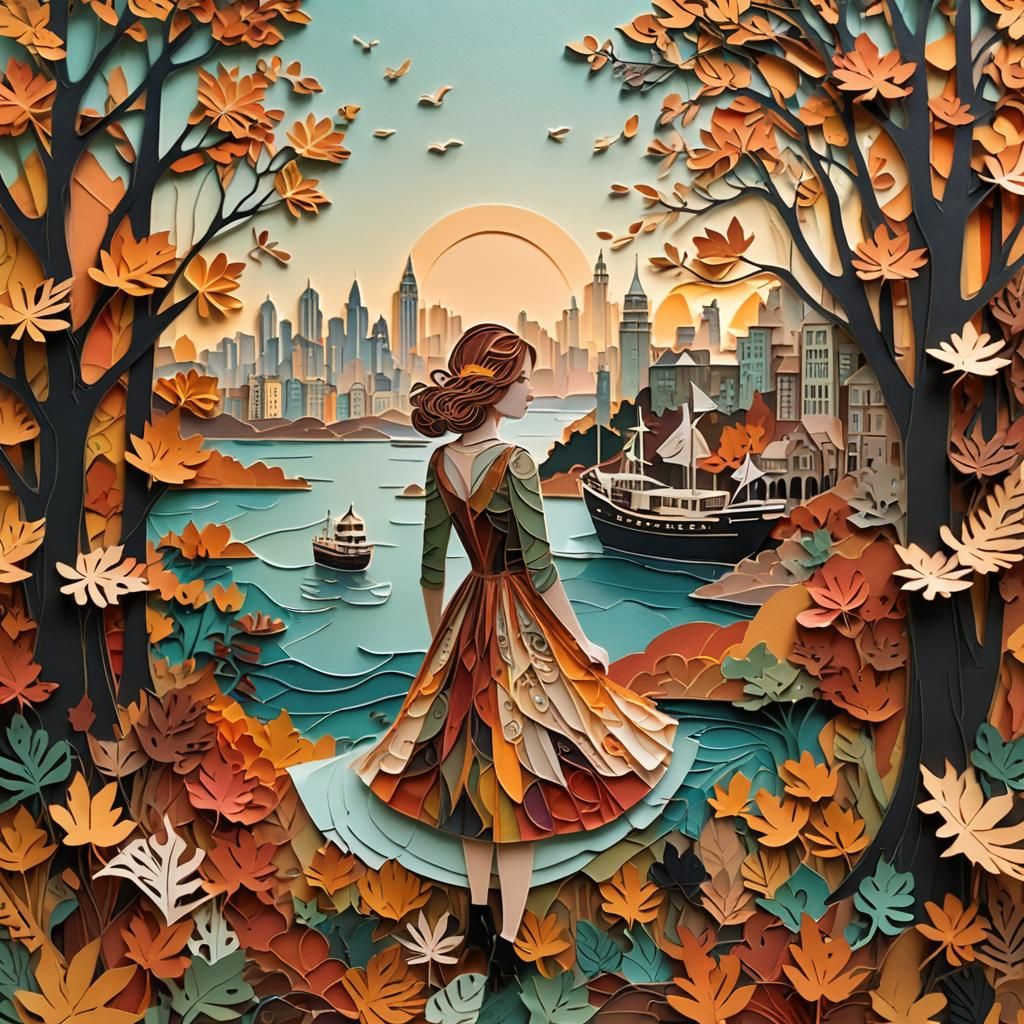 autumn paper collage