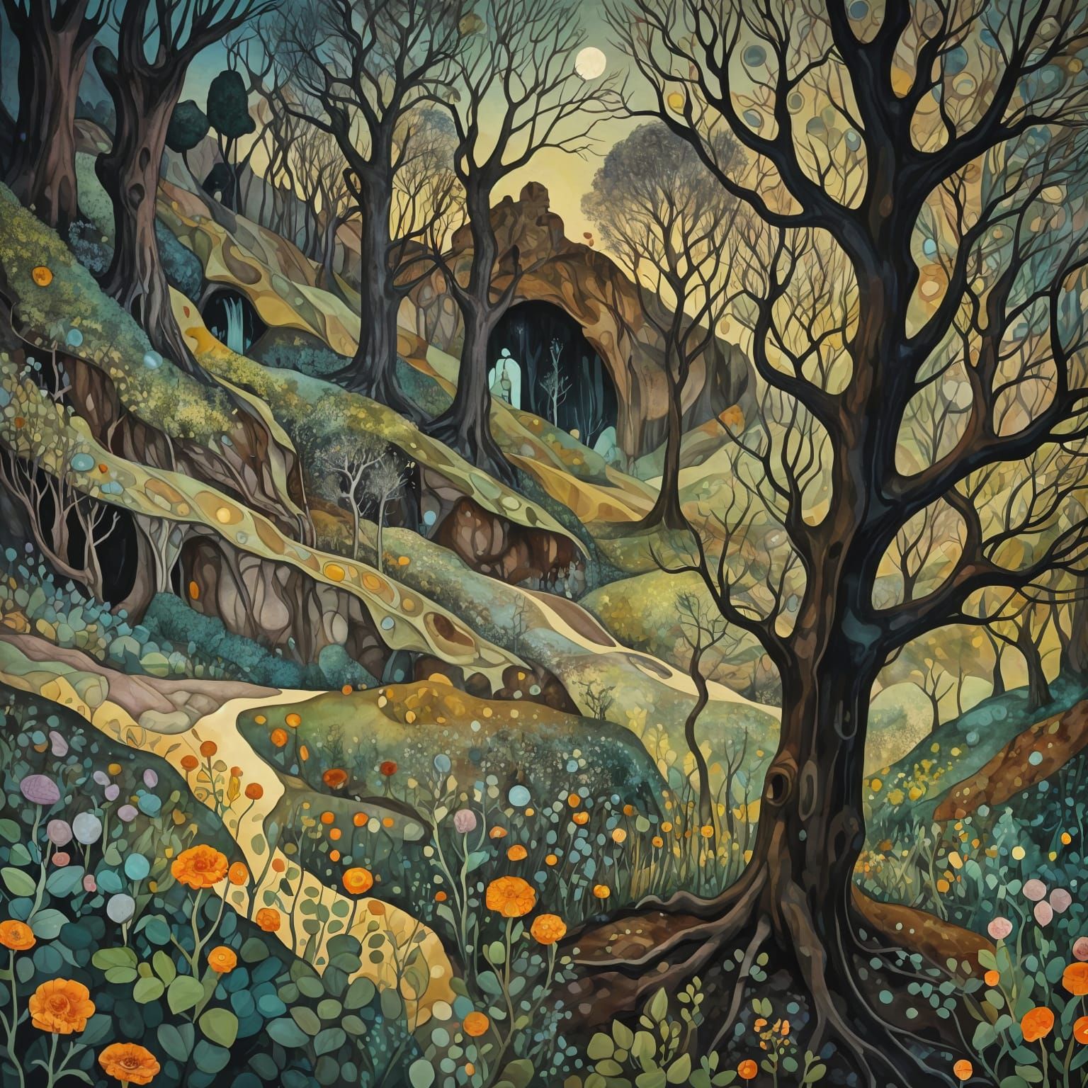 Surreal Futuristic Landscape with Mutated Embryos