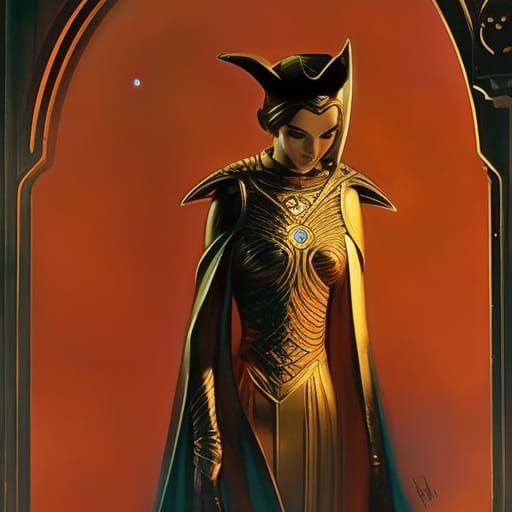 Padme as Cyborg God: Milt Kahl-Inspired Concept Art