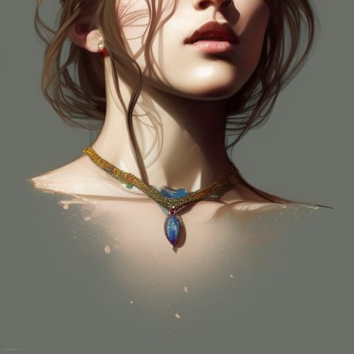 Girl with Jewelry: Hyperdetailed Art Portrait