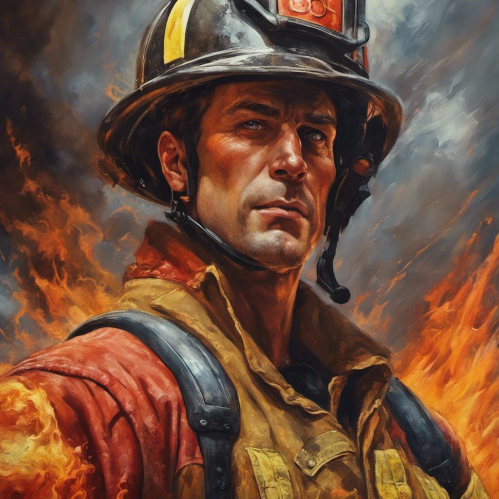portrait of a firefighter r/nightcafe