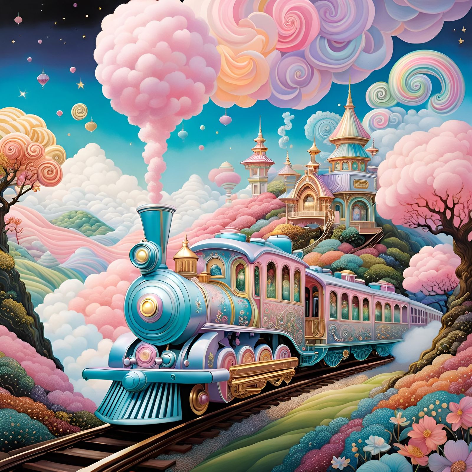 Cotton Candy Locomotive  by @Username_Already_Taken