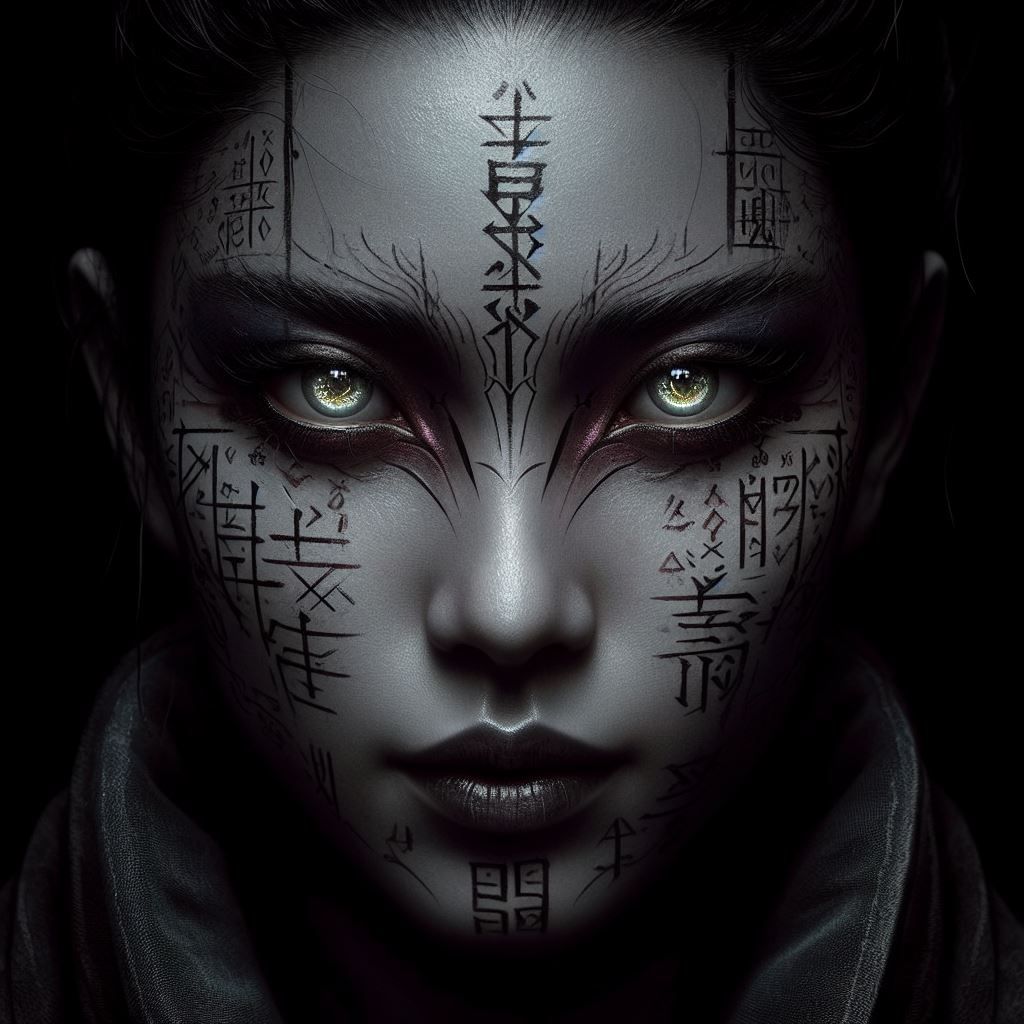 Runic Tattooed Japanese Assassin