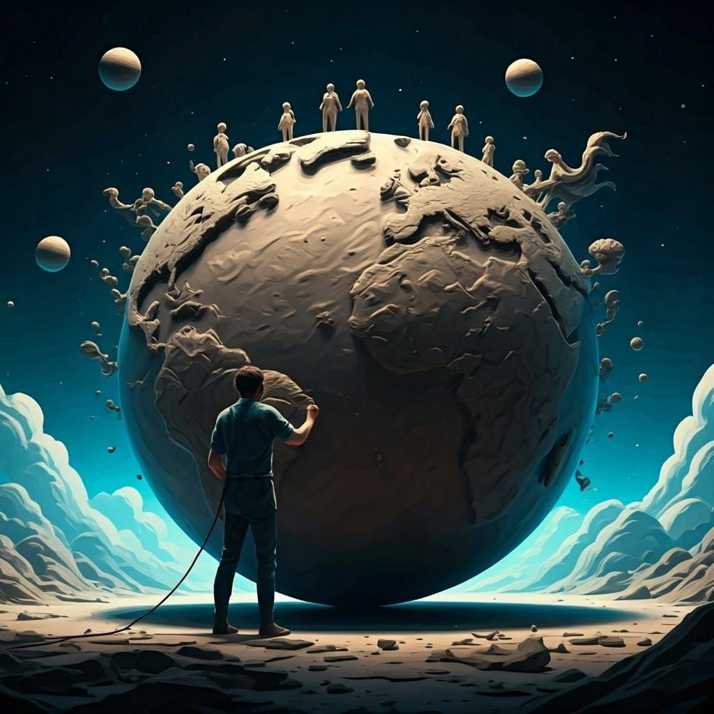 Surrealist Artist Transforms Clay into Vivid Earthly Scene