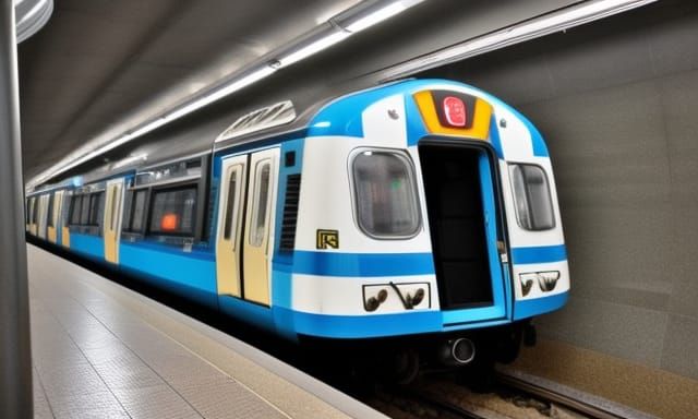 Metro train custom in underground in Moscow custom