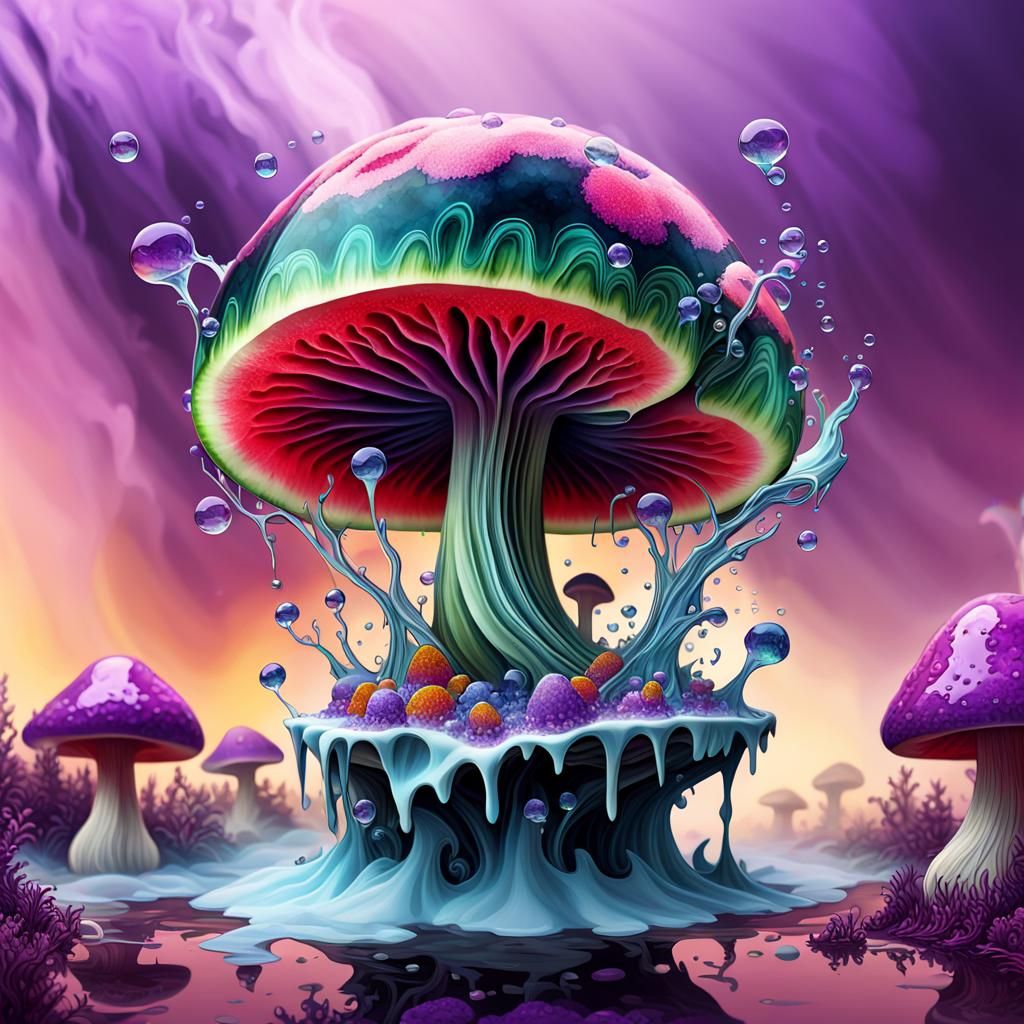 Watermelon Tourmaline Juicy Mushroom