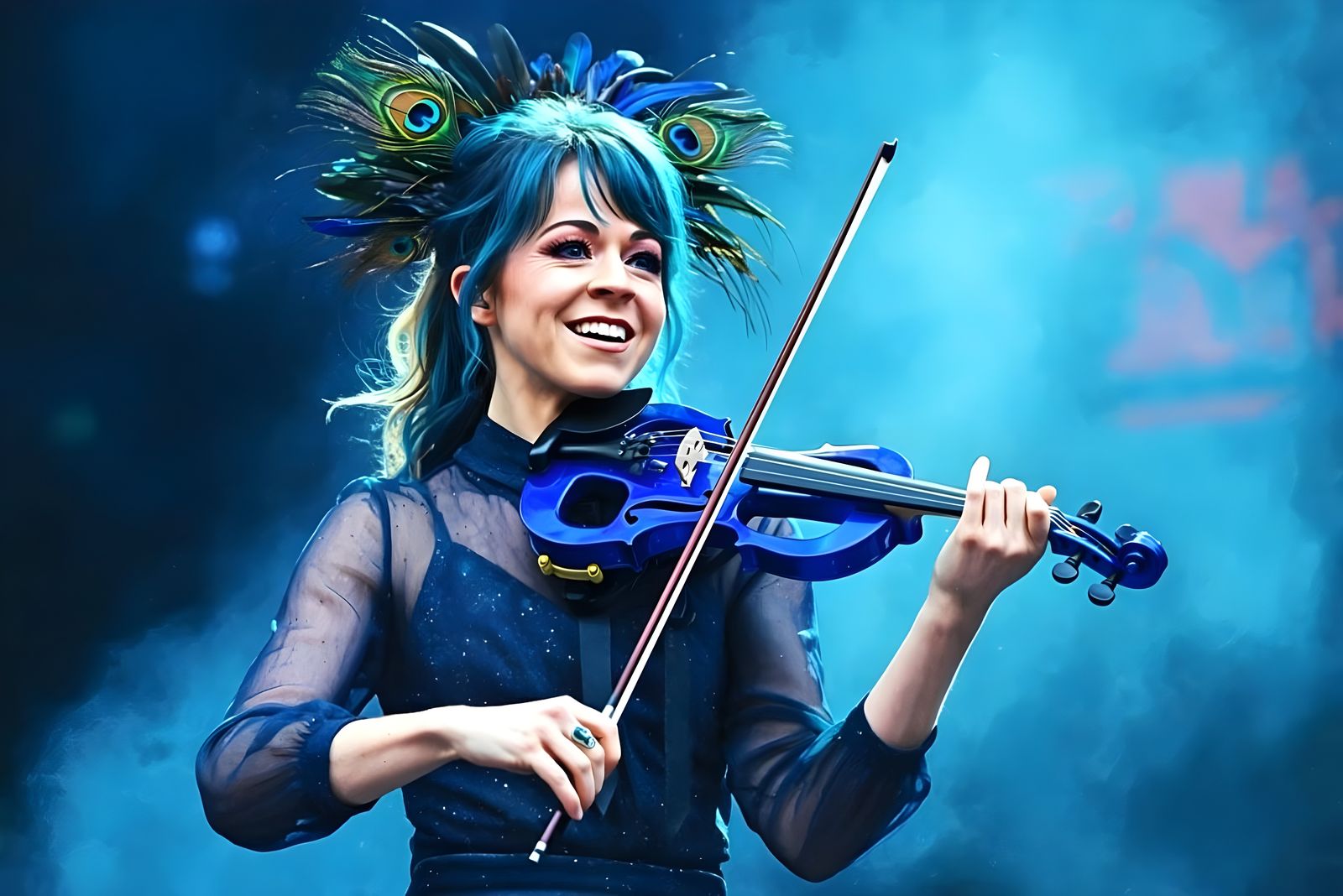  Lindsey Stirling Electric Blue  by @Gary Murakami