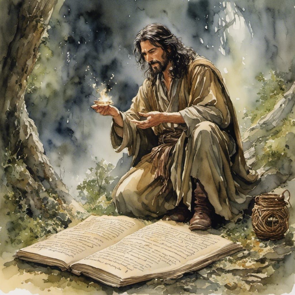 A Juju hexmaster, preforming a reservation spell  <lora:Storydweller:1.0> 