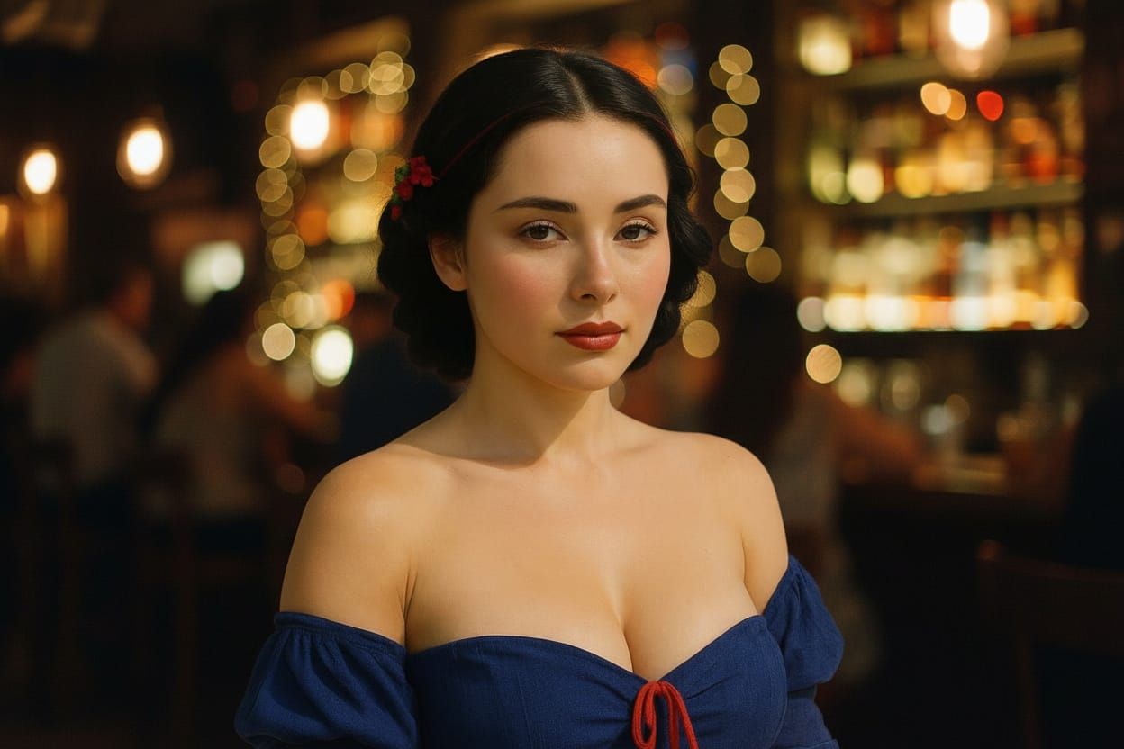 Snow-White in a bar