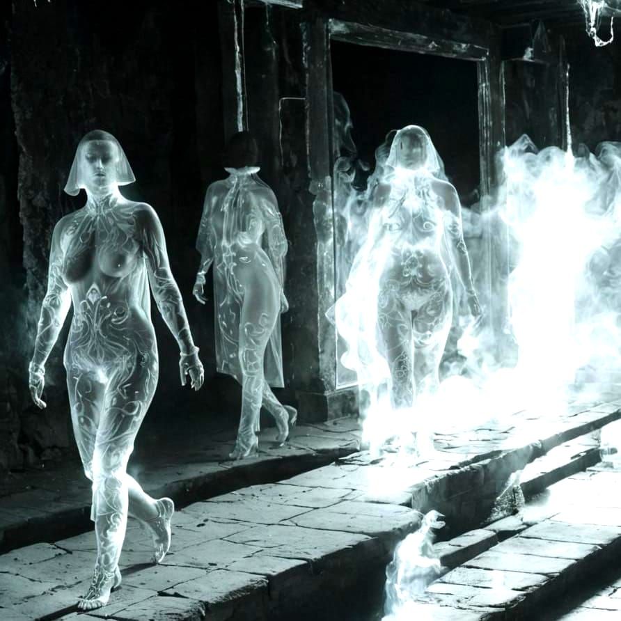 Enigmatic Women in a Dreamlike Landscape