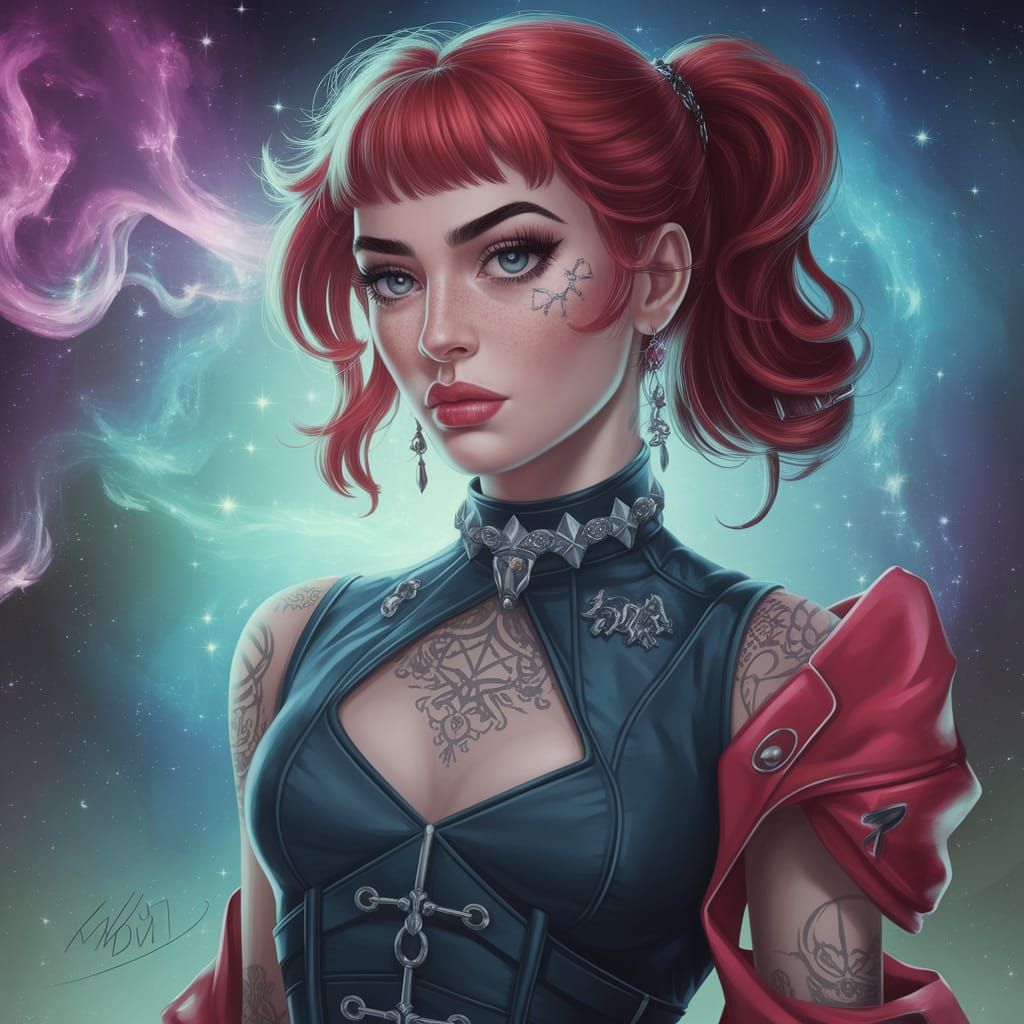 {Venus Joy Queen} Abstract Portrait, fantastical, deep jewel tones, Mighty Abstract expressionism, sketch drawing, Julie Mehretu, Sarah Mari...