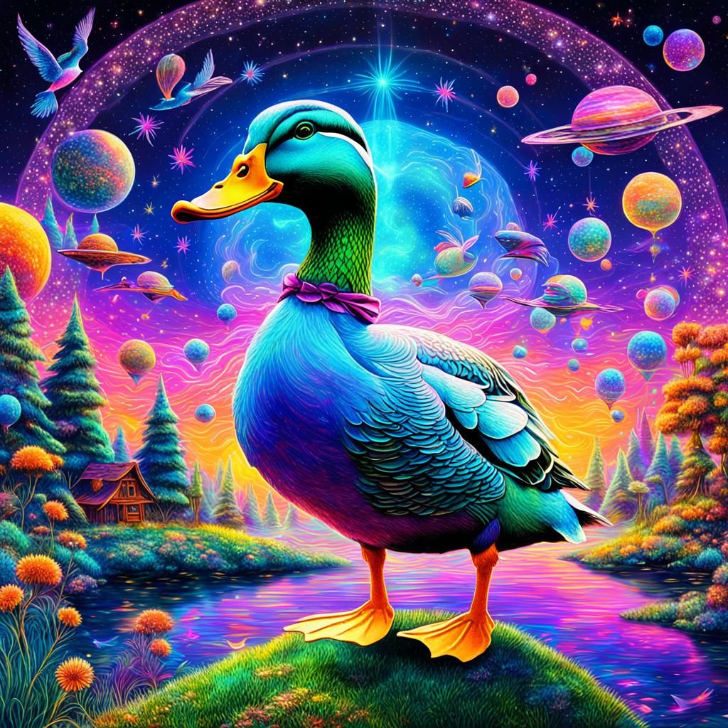 Whimsical Fairy Wonderland on lsd as a duck