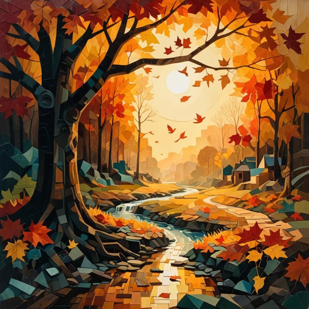 Fall Paper Collage Art