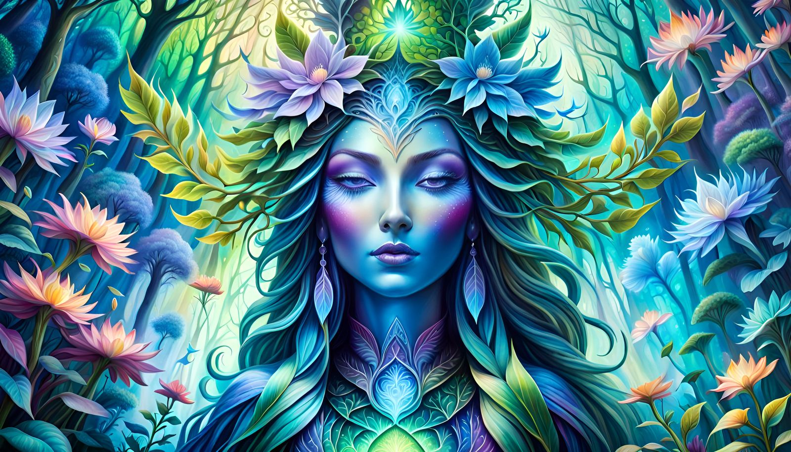 Mythical Forest Spirit In A Magical Forest AI Generated Artwork mythical-forest-spirit-in-a-magical-forest-ai-generated-artwork