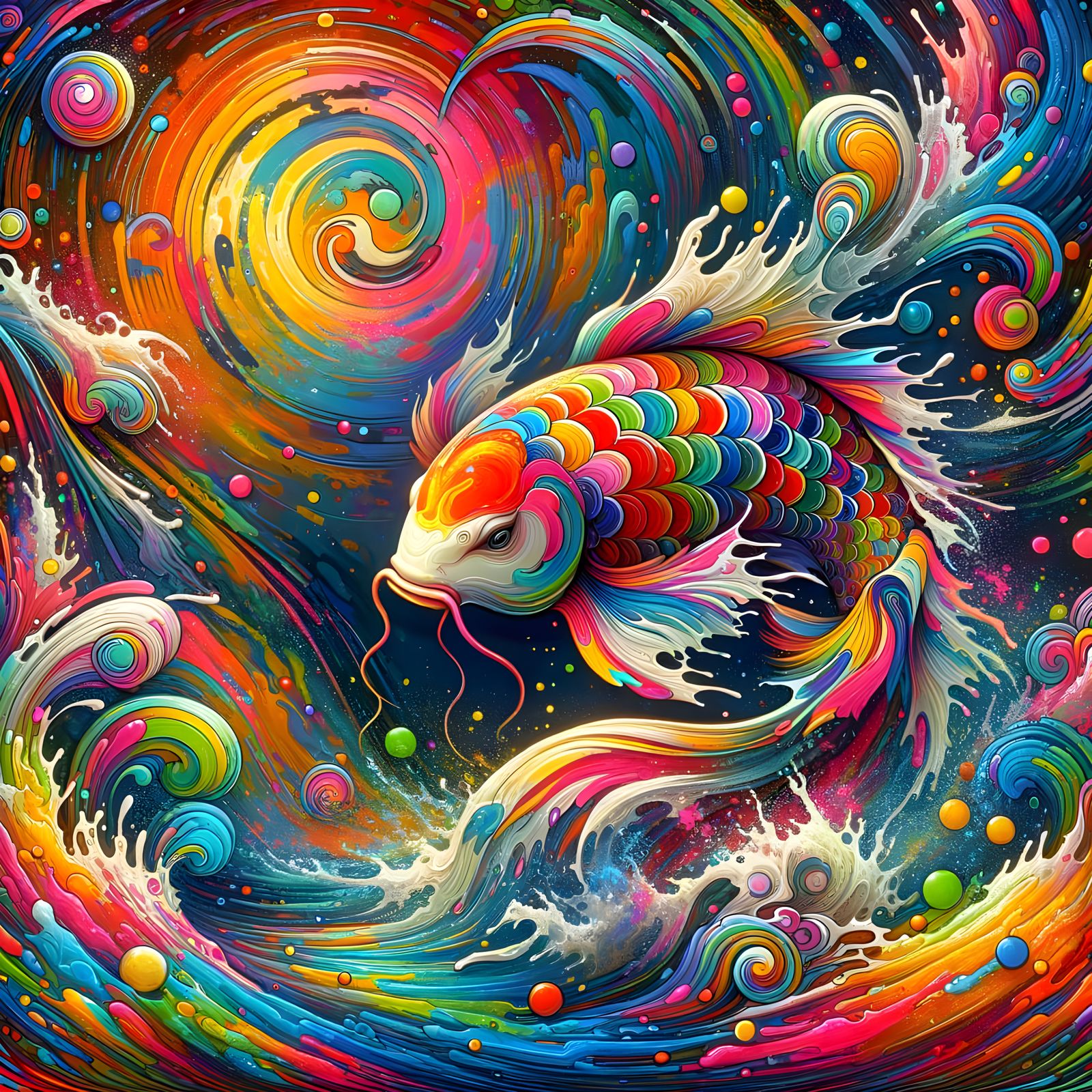 Celestial Koi in the Whirlpool of Dreams  by @QUANTUMNOVA