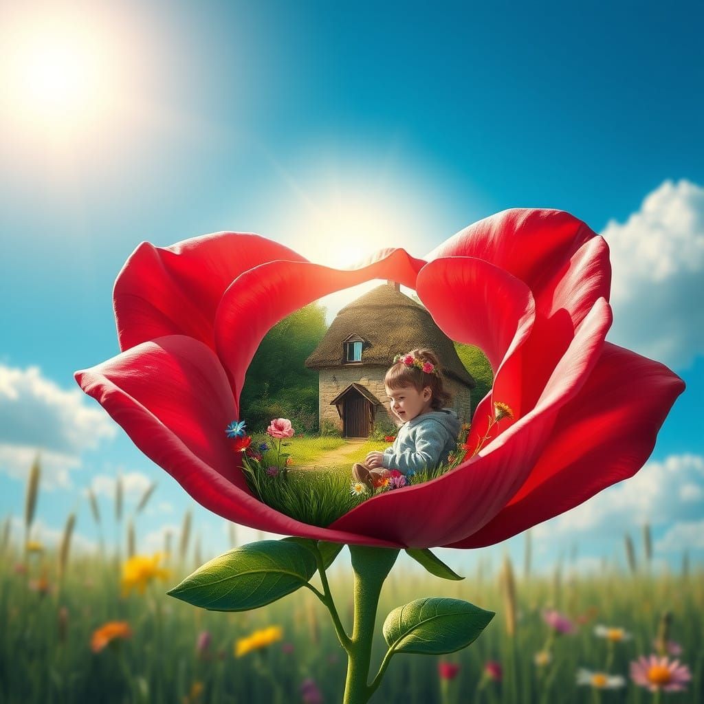 Enchanted Rose Window to a Whimsical World